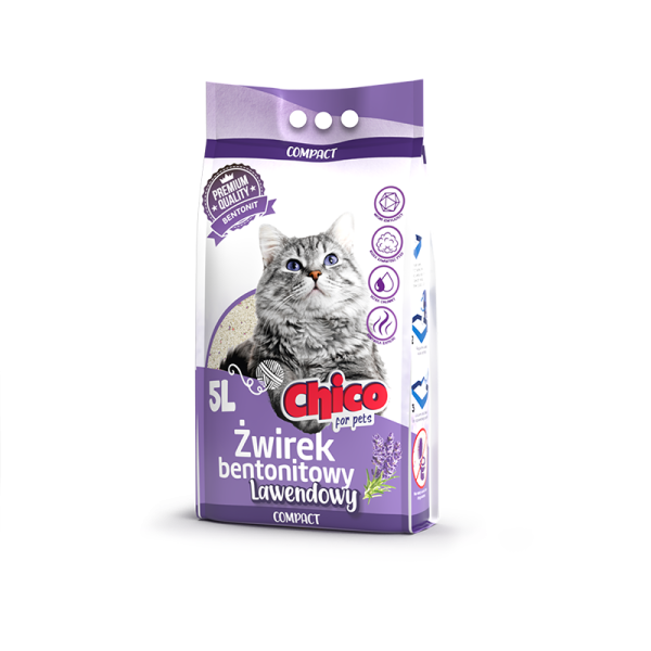 Chico Żwirek Bentonitowy Lawendowy 5l